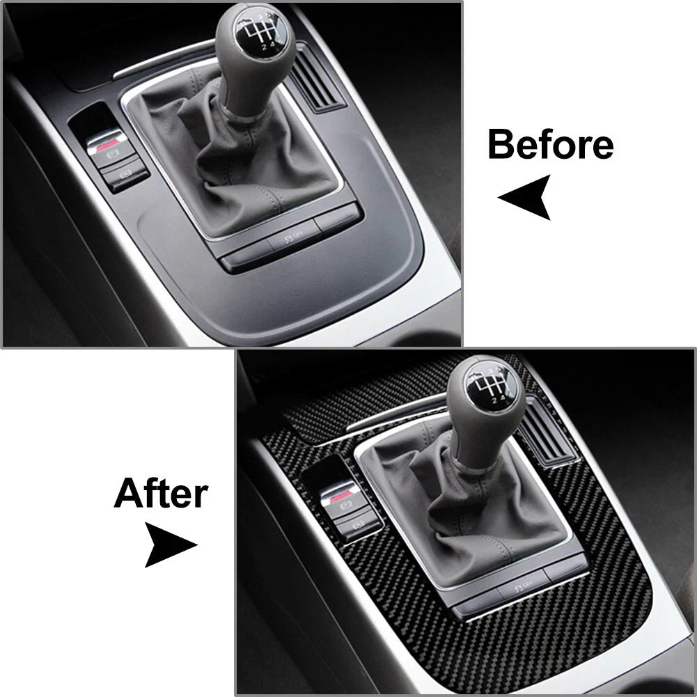Carbon Fiber Center Console Gear Shift Panel Cover for Audi A4 S4 A5 S5 (2009-2023)