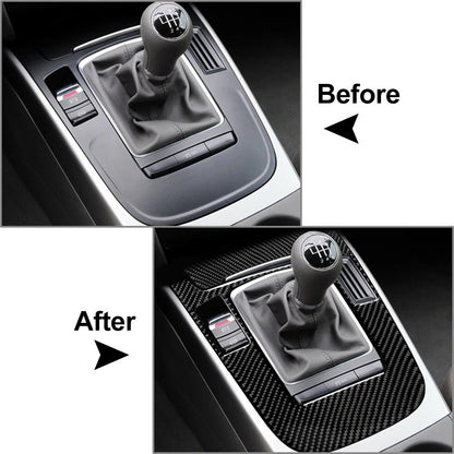 Carbon Fiber Center Console Gear Shift Panel Cover for Audi A4 S4 A5 S5 (2009-2023)