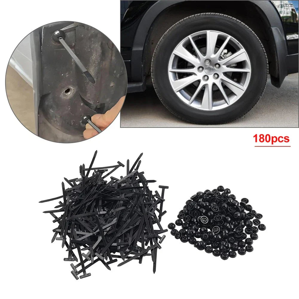 180Pcs Zip Tie Cable Buckle Fasteners for Car Daily Fixing