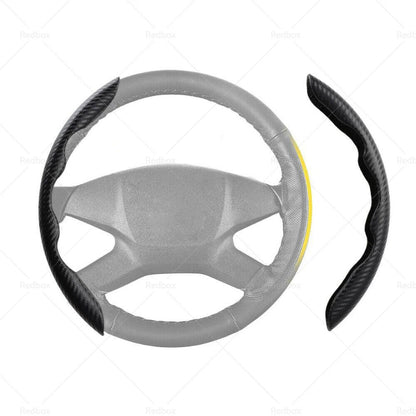 Black Carbon Fiber Steering Wheel Booster Cover for Car Accessories