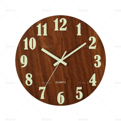 12'' Luminous Glow In The Dark Wall Clock for Home - Silent Quartz