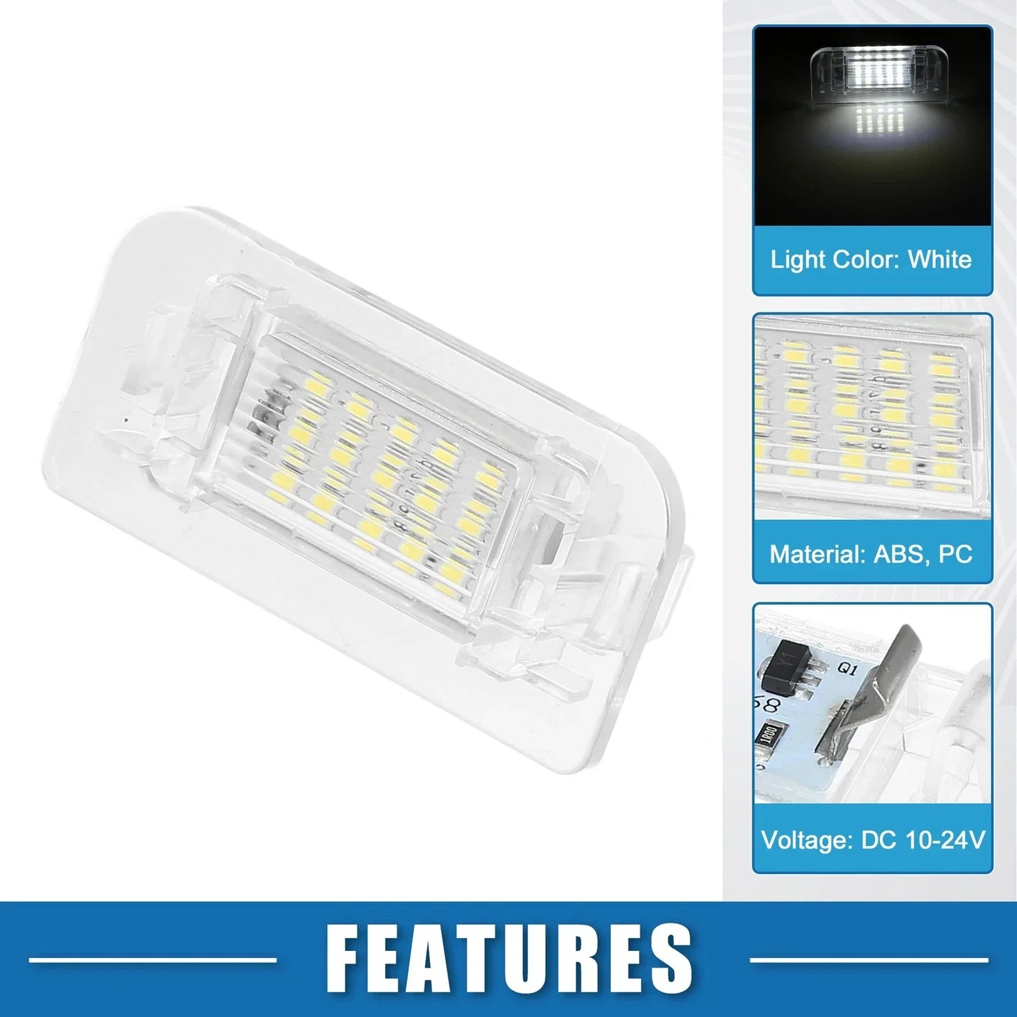 2 x LED License Plate Lights for MERCEDES-BENZ B-Class W246 (2011-2019)