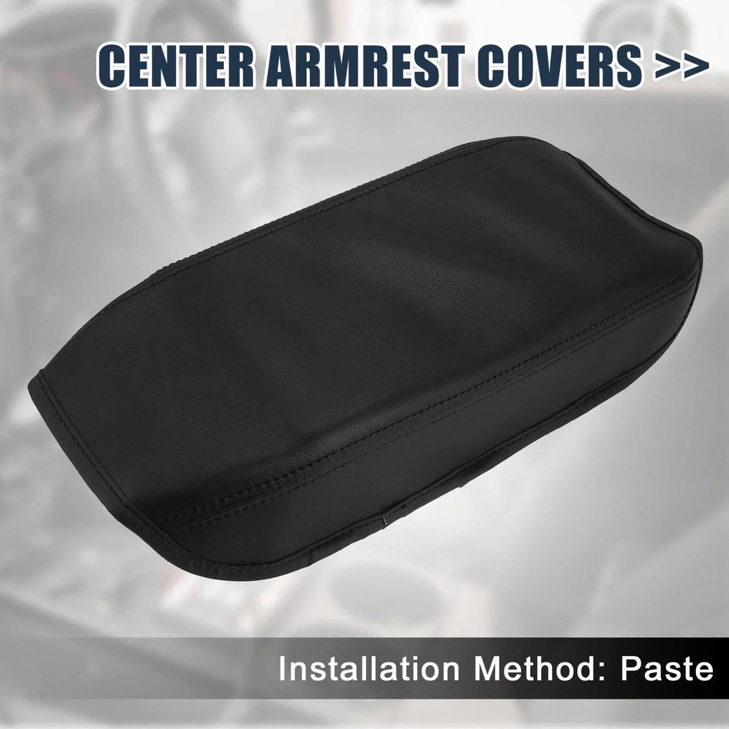 Black Microfiber Leather Armrest Protector Cover for Honda Civic (2016-2023)
