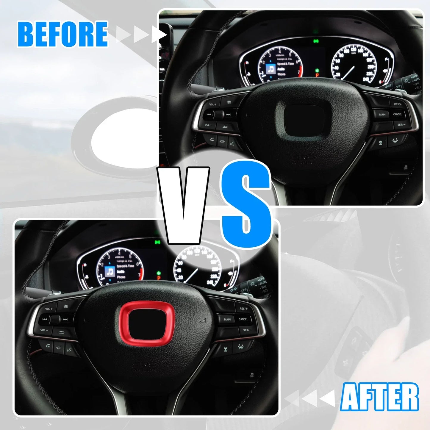 Steering Wheel Center Logo Frame Cover Trim for Honda Accord (2018-2022)