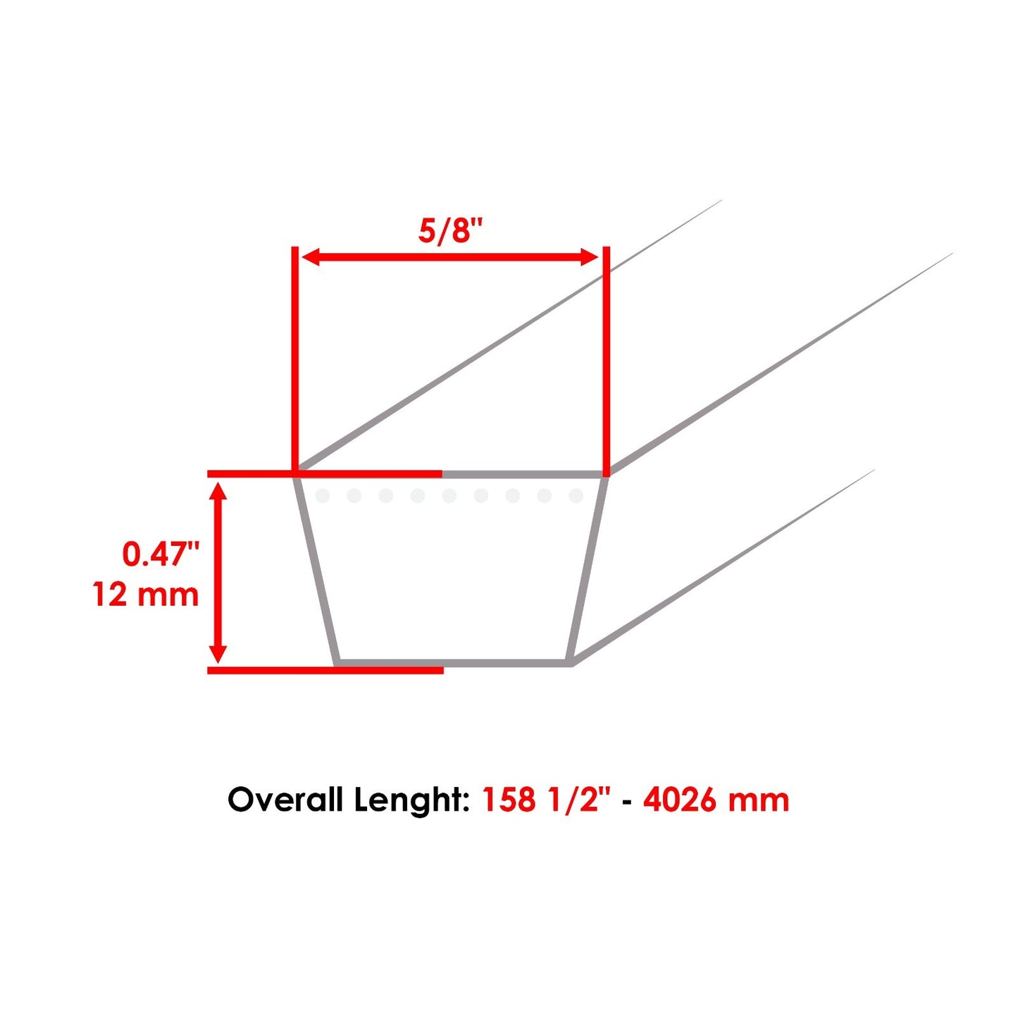 Deck Belt 60 Inch Replacement for Hustler Fastrak Fastrak SDX (2013–2021)
