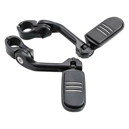 1 1/4" Long Angled Matte Black Highway Engine Guard Footpegs for Motorcycle