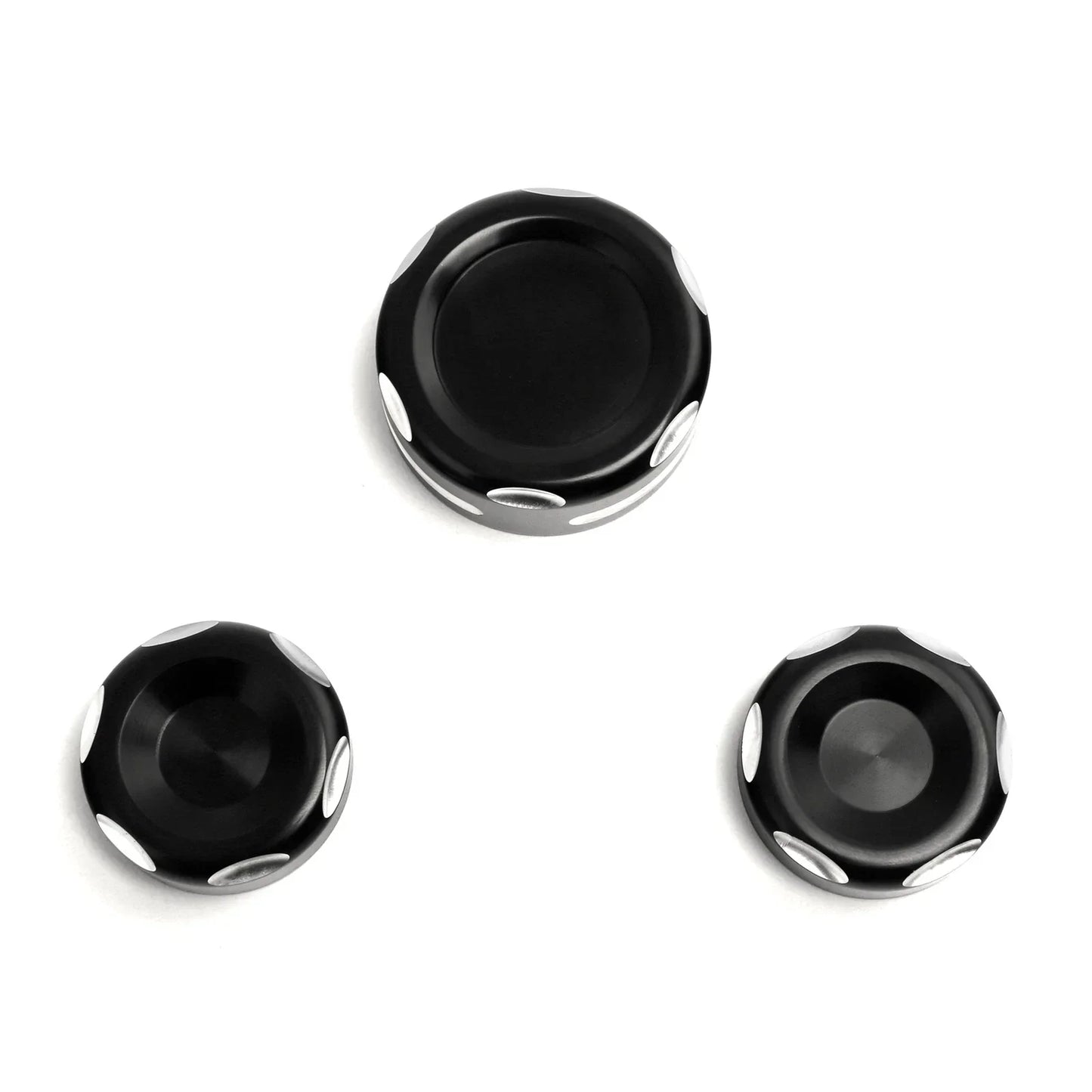 Black Fork Stem Upper Nut Bolt Covers for Harley Dyna Fat Bob FXDF (2006-2017)