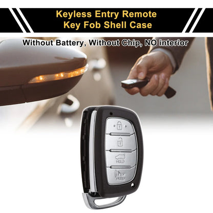 4 Button Key Fob Shell Case for Hyundai Tucson (2015-2021) Brown Silver Tone
