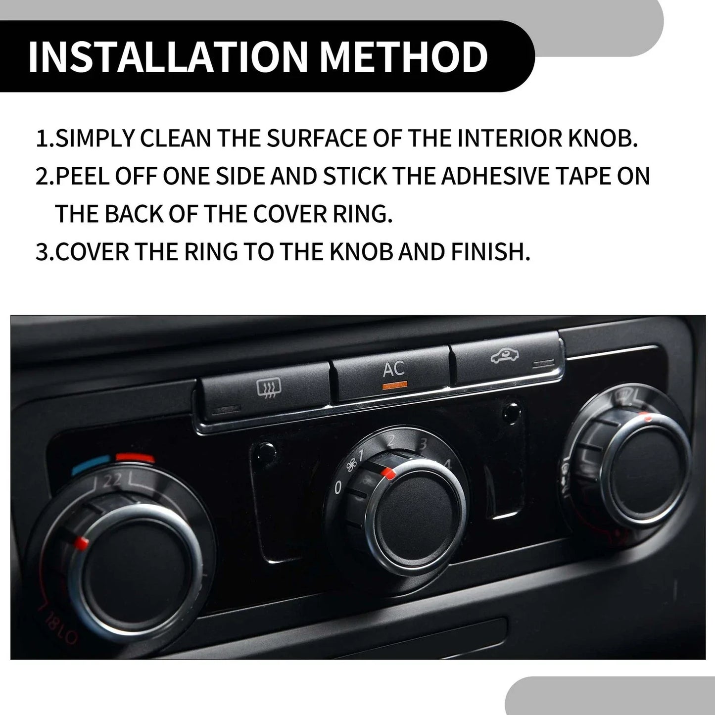 Rear AC Heat Temp Climate Switch Knob Cover for Dodge Durango (2011-2020)