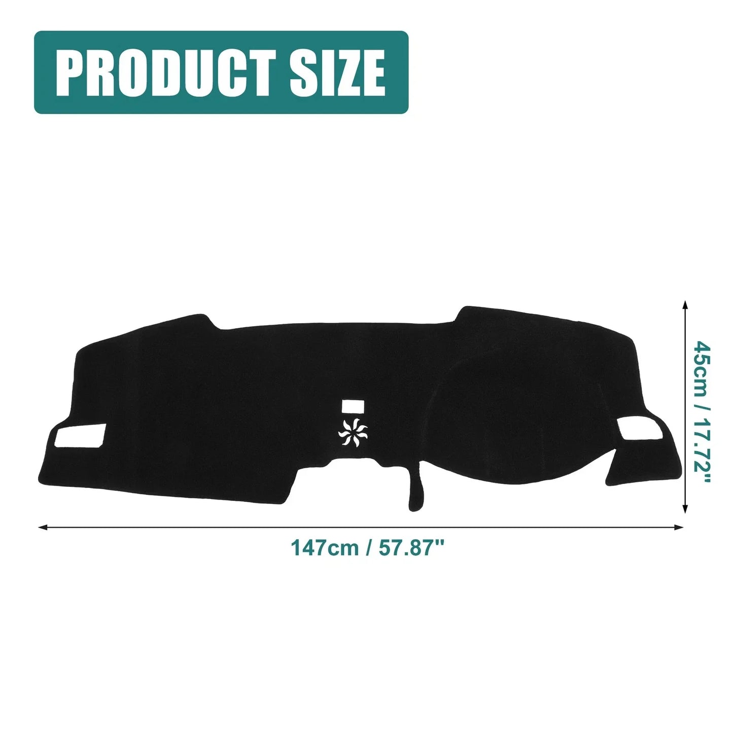Black Polyester Dashboard Cover Mat for Honda Civic (2020-2023)
