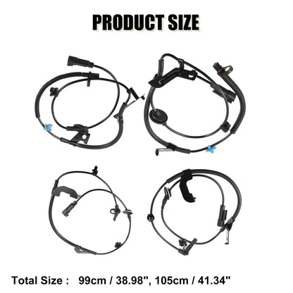 4 x ABS Wheel Speed Sensors for Chrysler 200 (2011-2014)