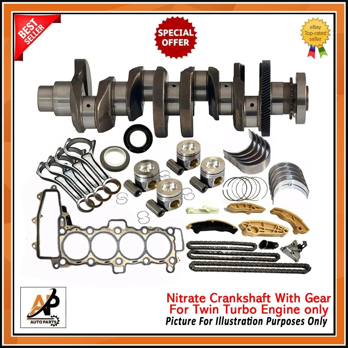 Crankshaft + Engine Rebuild Kit Replacement for Range Rover 2.0 Diesel (2005–2012)