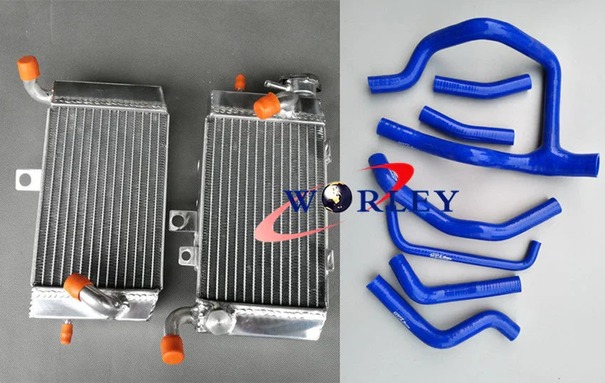 Aluminum Radiator + Red Silicone Hose for HONDA XRV750 AFRICA TWIN (1990-2003)