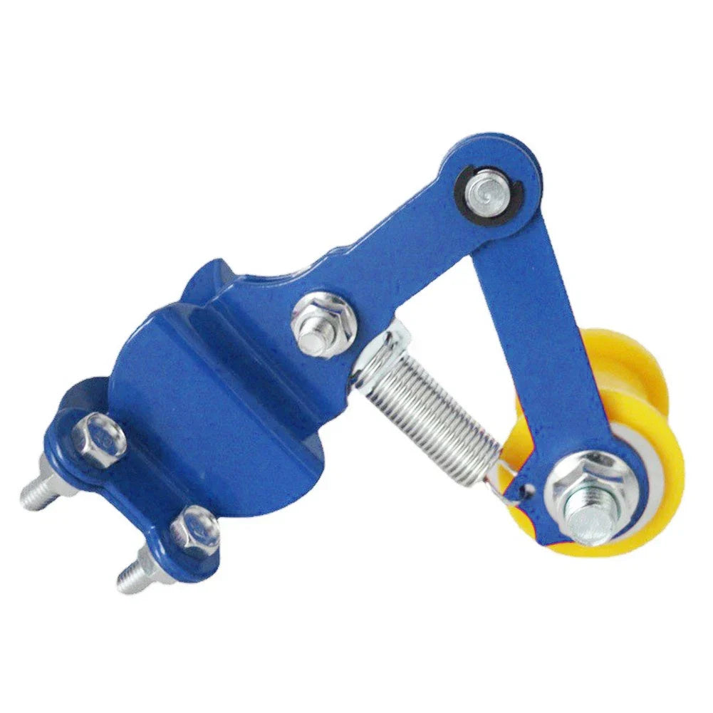 Universal Bolt-On Chain Tensioner Roller Adjuster for ATV Dirt Bike Blue & Yellow