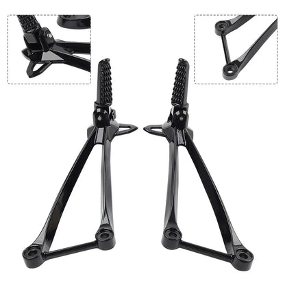 Black Rear Passenger Footpegs Bracket for Kawasaki Ninja ZX6R ZX10R (09-24)