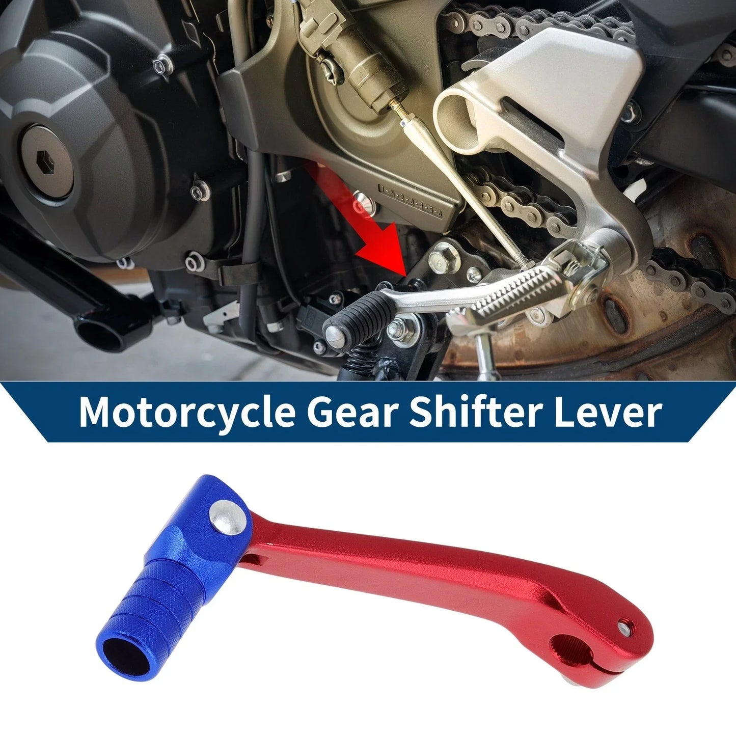 Folding Motorcycle Gear Shifter Lever for Honda CRF150F (2003-2017) Red/Blue