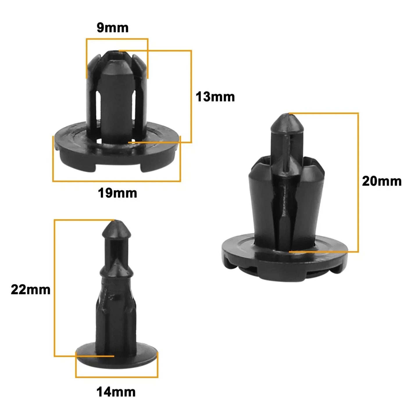50 x Push Type Retainer Bumper Clips for Mitsubishi Honda (2000-2023)