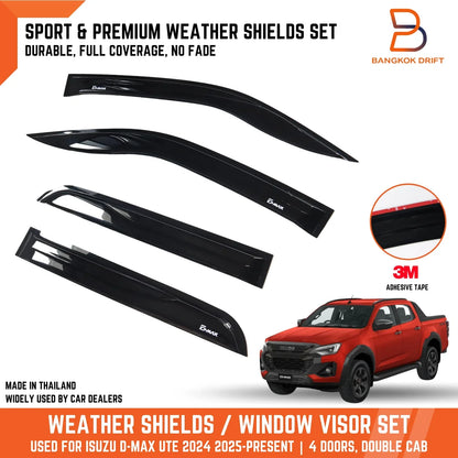 Weather Shield Window Visor Rain Guard for Isuzu D-Max Ute (2024-2025)