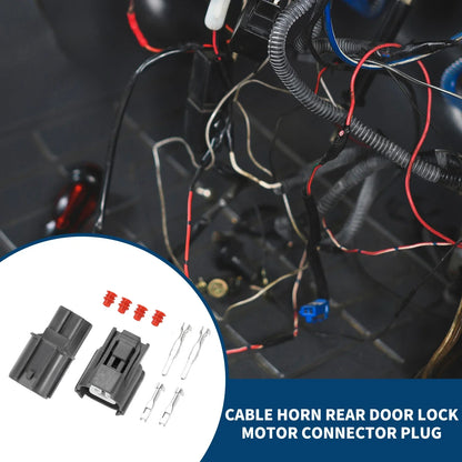 2 x Pin Cable Horn Rear Door Lock Motor Connector Plug for Honda