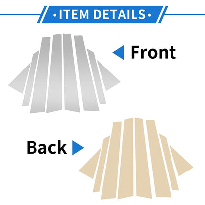 8 Pcs Door Pillar Window Trim for Hyundai Elantra (2007-2010) Silver Tone