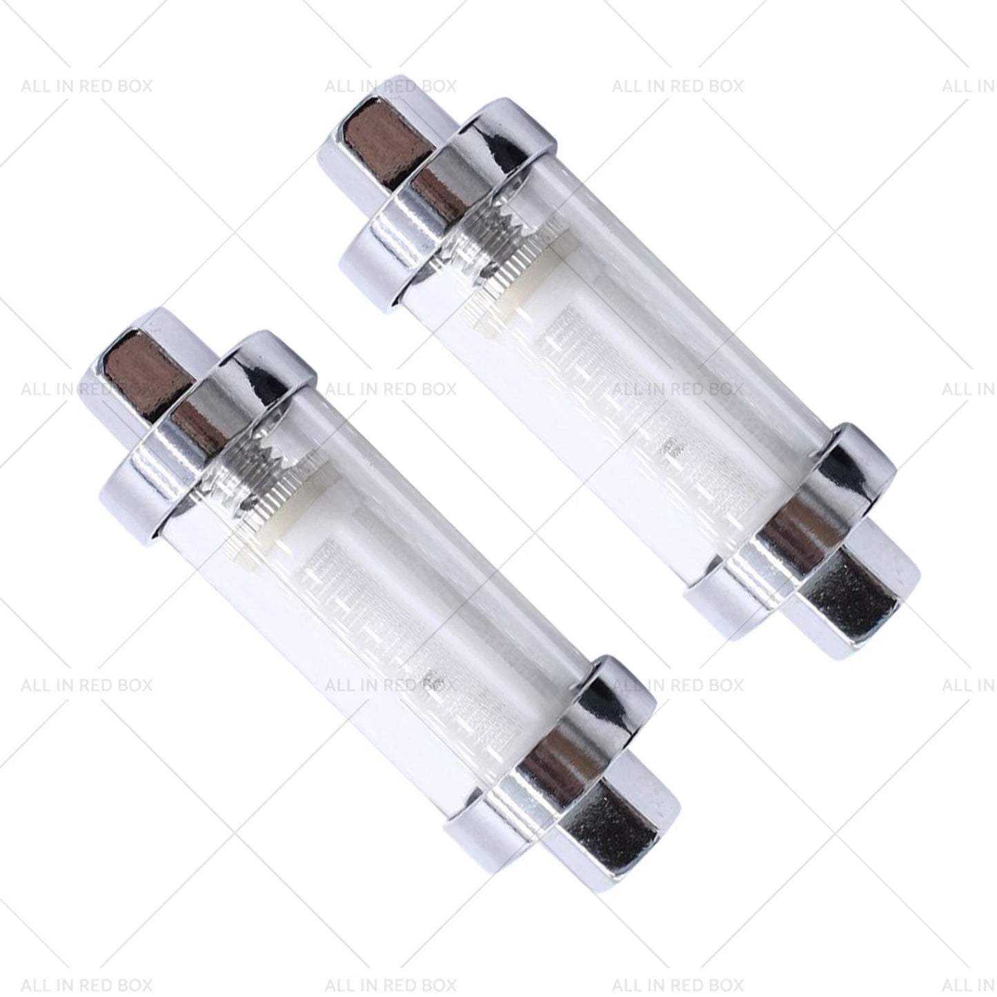 Reusable Washable Fuel Filter Chrome Glass Inline for 1/4" 5/16" 3/8"
