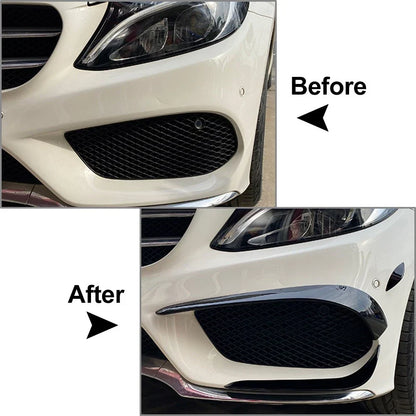 6 x Front Bumper Lip Spoiler Fins for Mercedes Benz C-Class W205 (2015-2018)