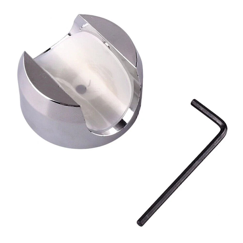 7/8" Handlebar Temp Dial Clock Thermometer for Motorcycle Chrome White