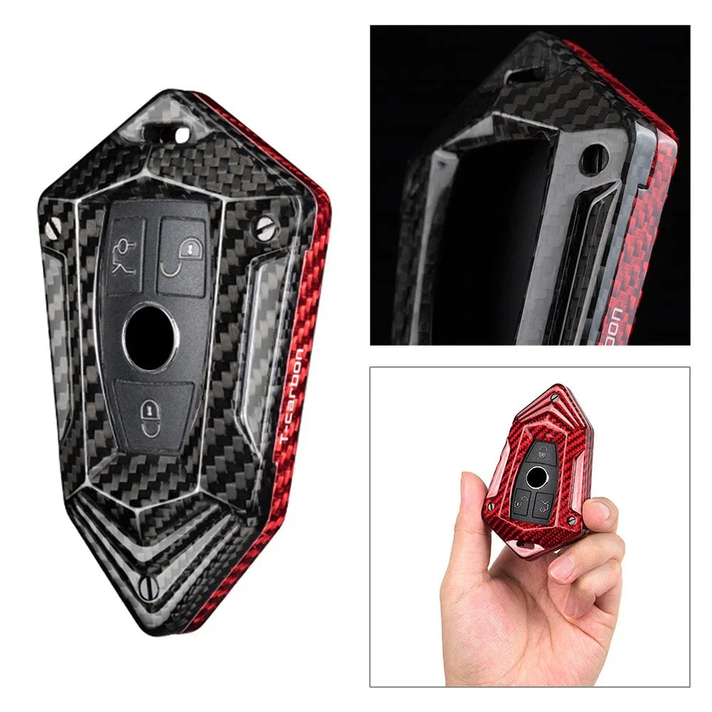 Carbon Fiber Key Fob Case Cover for Mercedes Benz C CLA CLS CLK GLK GLA GLC