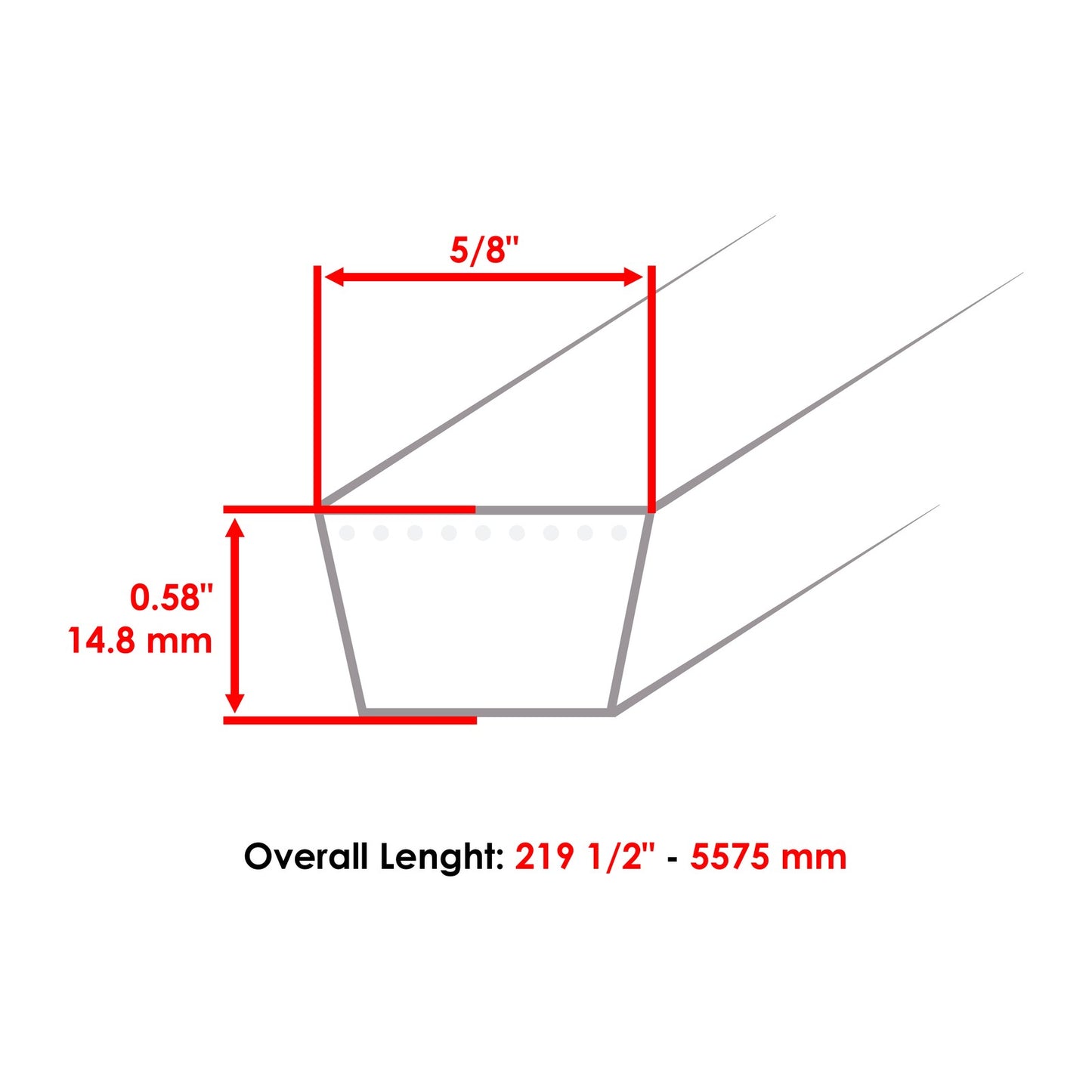 Deck Belt Replacement for Toro Z Master 3000 5000 6000 5/8 x 219 1/2