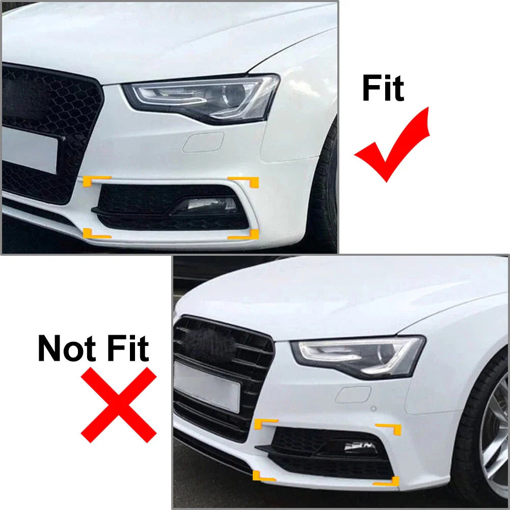 Front Bumper Fog Light Grille Cover w/Silver Trim for Audi A5 S5 (13-17)