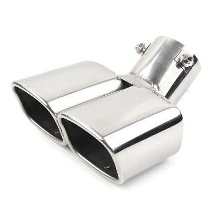Dual Exhaust Pipe Tail Muffler Tip for Car - Chrome Throat Tailpipe