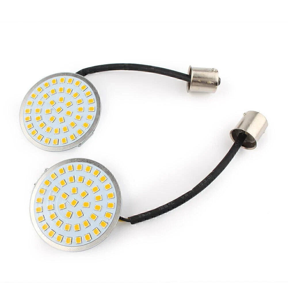 1156 Amber LED Turn Signal Inserts for Harley Davidson Motorcycle