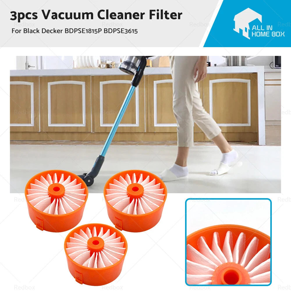 3 x Filter Elements for BLACK DECKER BDPSE1815P BDPSE3615 BHFEV182B BHFEV182C