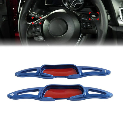 Blue Steering Wheel Shifter Paddle Extensions for Mazda 3 6 CX-3 CX-4 CX-5 MX-5