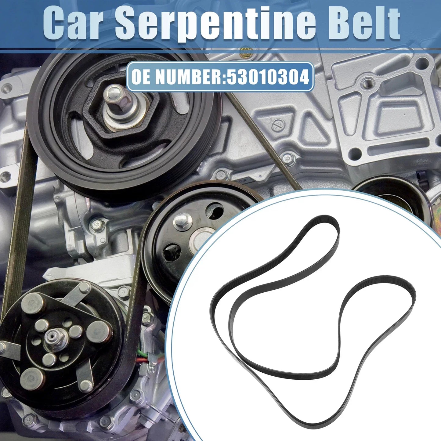 Serpentine Belt for DODGE DAKOTA 3.9L (2000-2003) Rubber 2 x Items