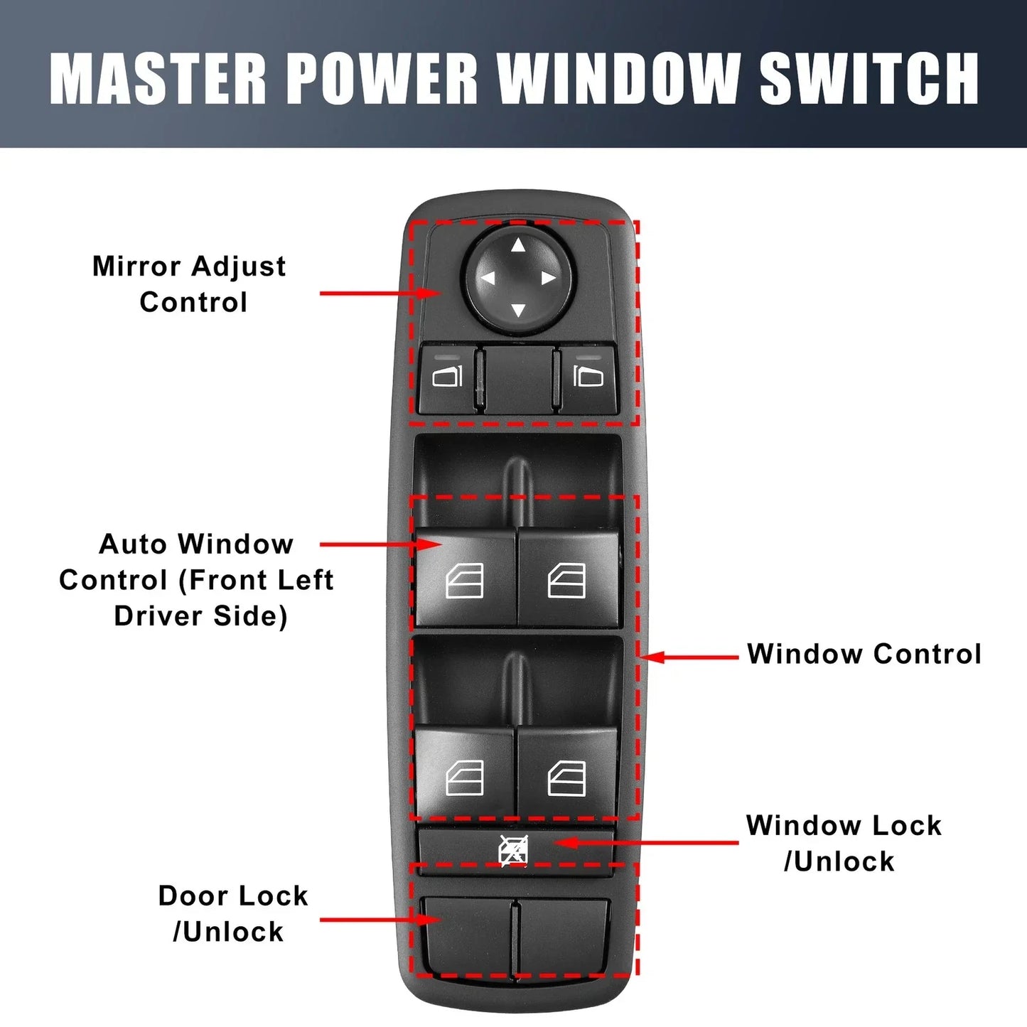 Power Window Switch for Mercedes-Benz R320 2007-2009