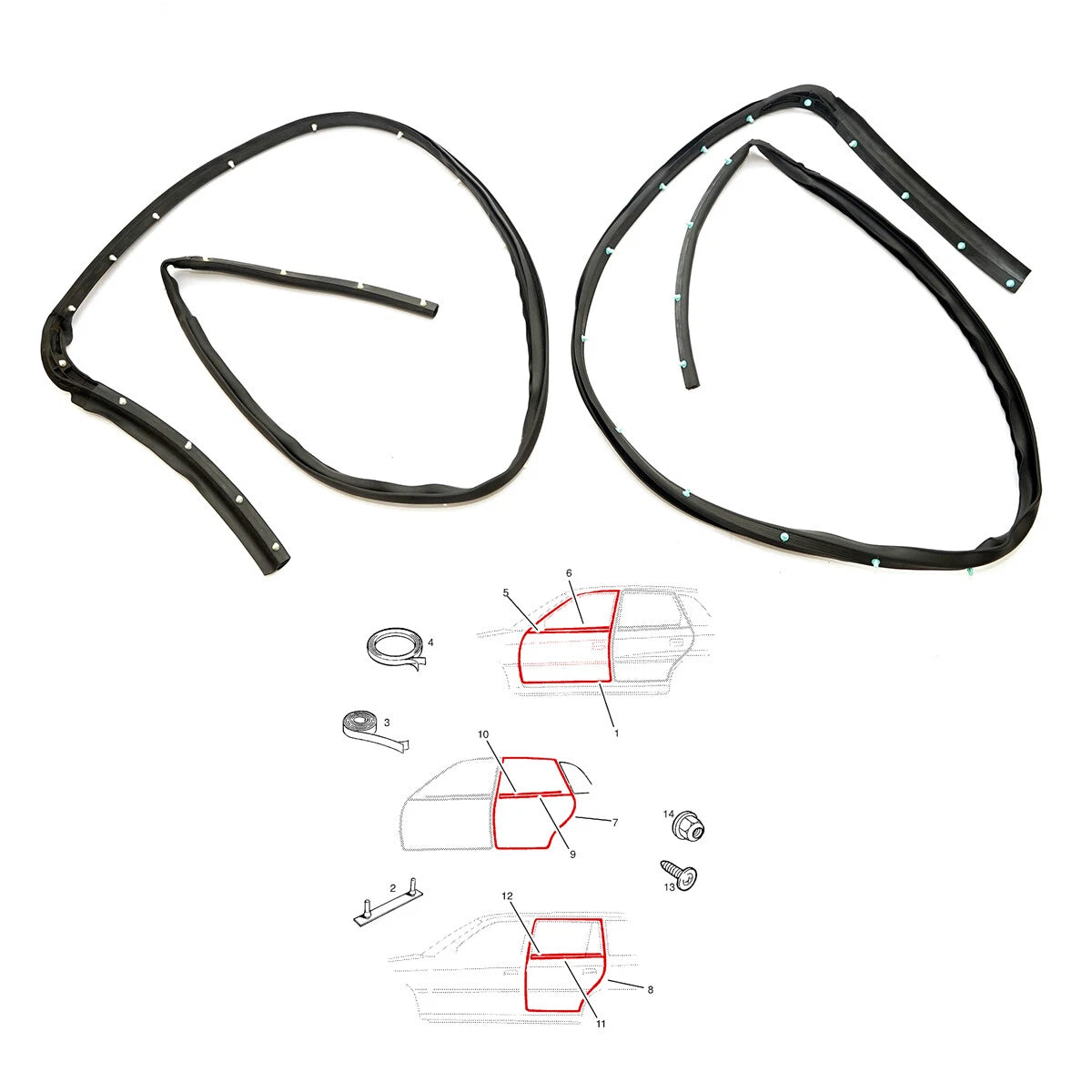 Front Rear Door Weatherstrip Rubber for Honda Fit Jazz GK4 GK6 GK7 GH7 GP5 2015-2020