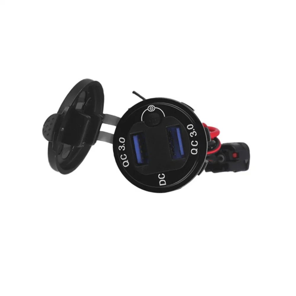 Dual USB 3.0 Fast Charger Socket Power Outlet Adapter for Honda XL750 Transalp