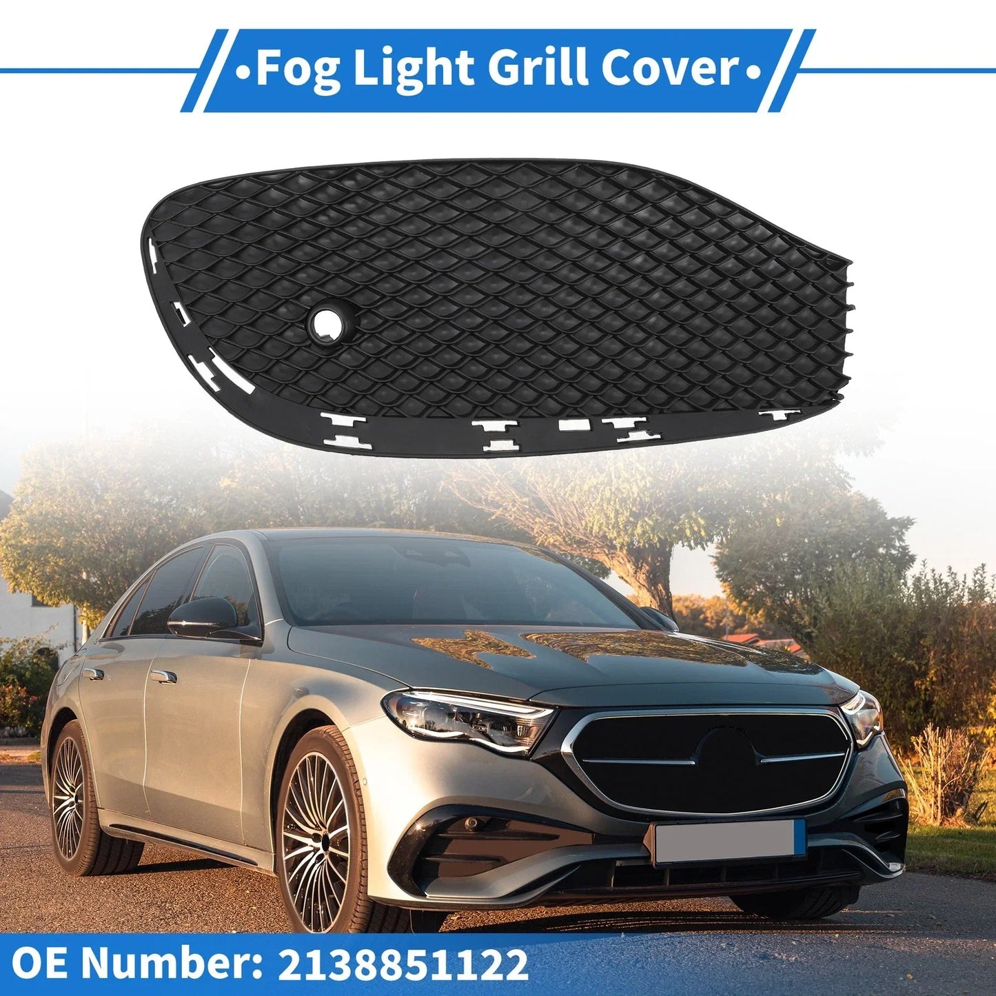 Front Left Fog Light Grill for Mercedes-Benz (2010-2015) - 1 x Black