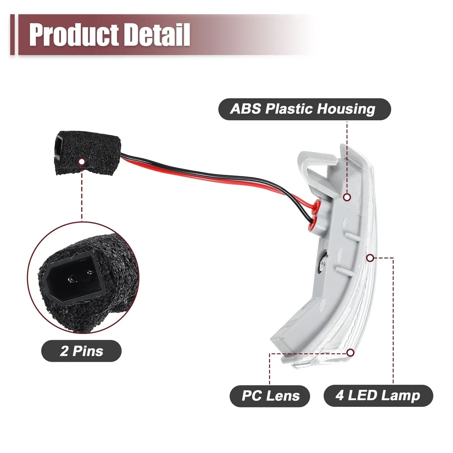LED Right Side Mirror Turn Signal Light for Chrysler Dodge (2011-2019)