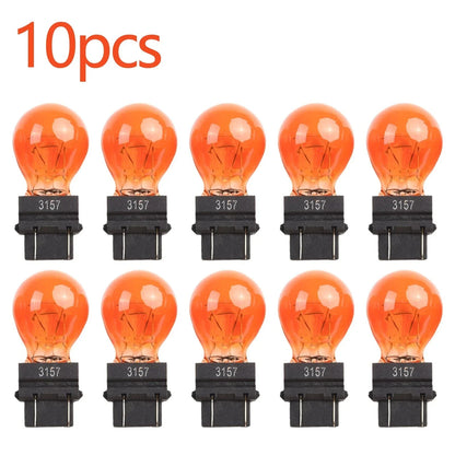10 Pack 3157 Clear Amber Tail Signal Brake Light Bulbs for Cars