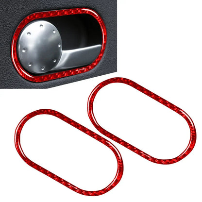 Carbon Fiber Red Interior Door Handle Bowl Cover for Audi TT (2001-2006)