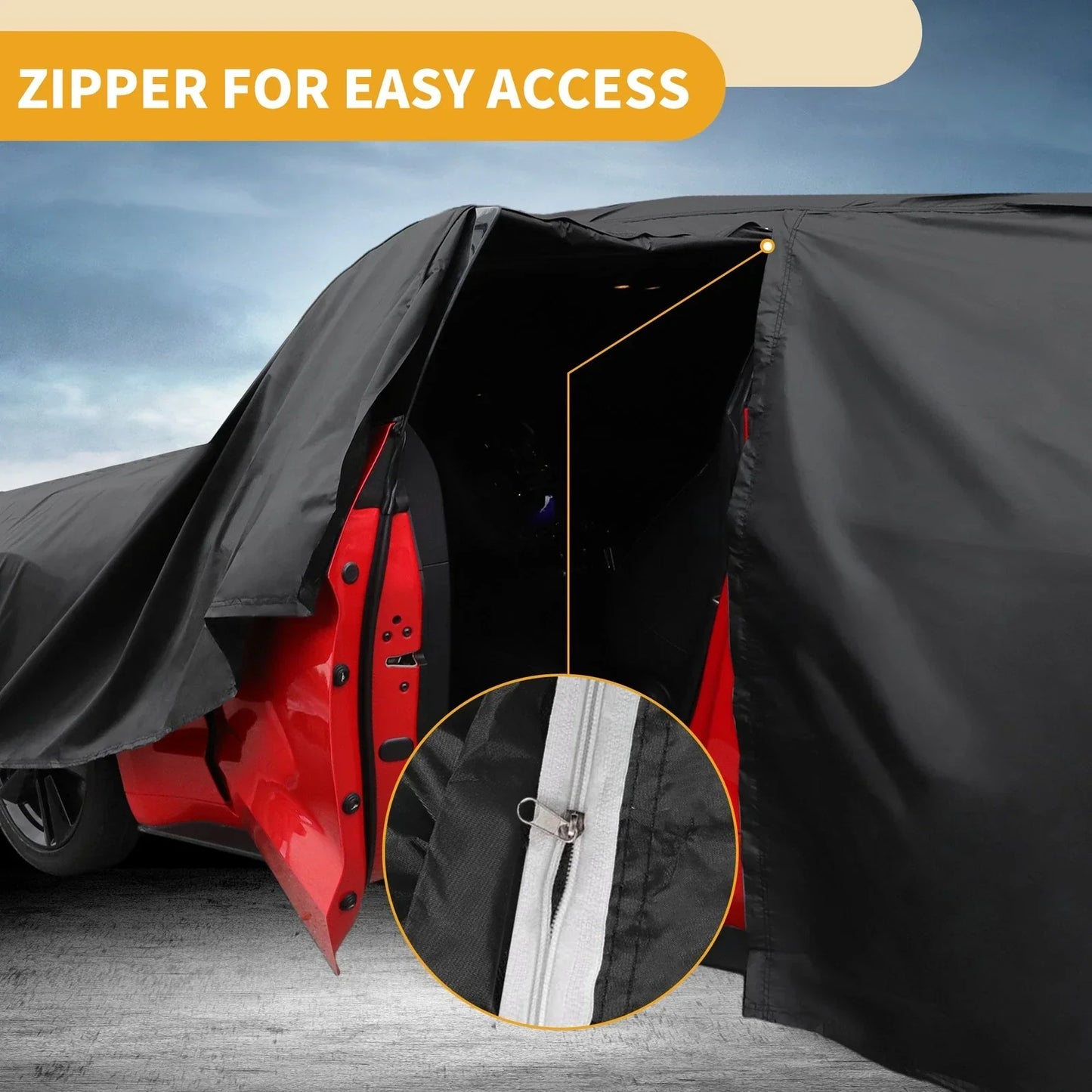 Waterproof All Weather Car Cover for Dodge Ram (2010-2023) - Black 210D-PU