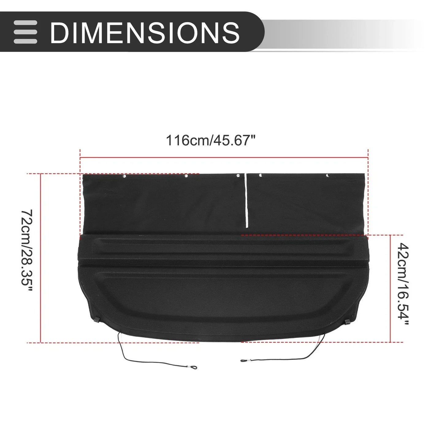 Rear Parcel Shelf Boot Load Cover for Honda Fit (2009-2011) Black