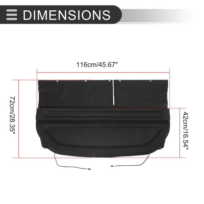 Rear Parcel Shelf Boot Load Cover for Honda Fit (2009-2011) Black