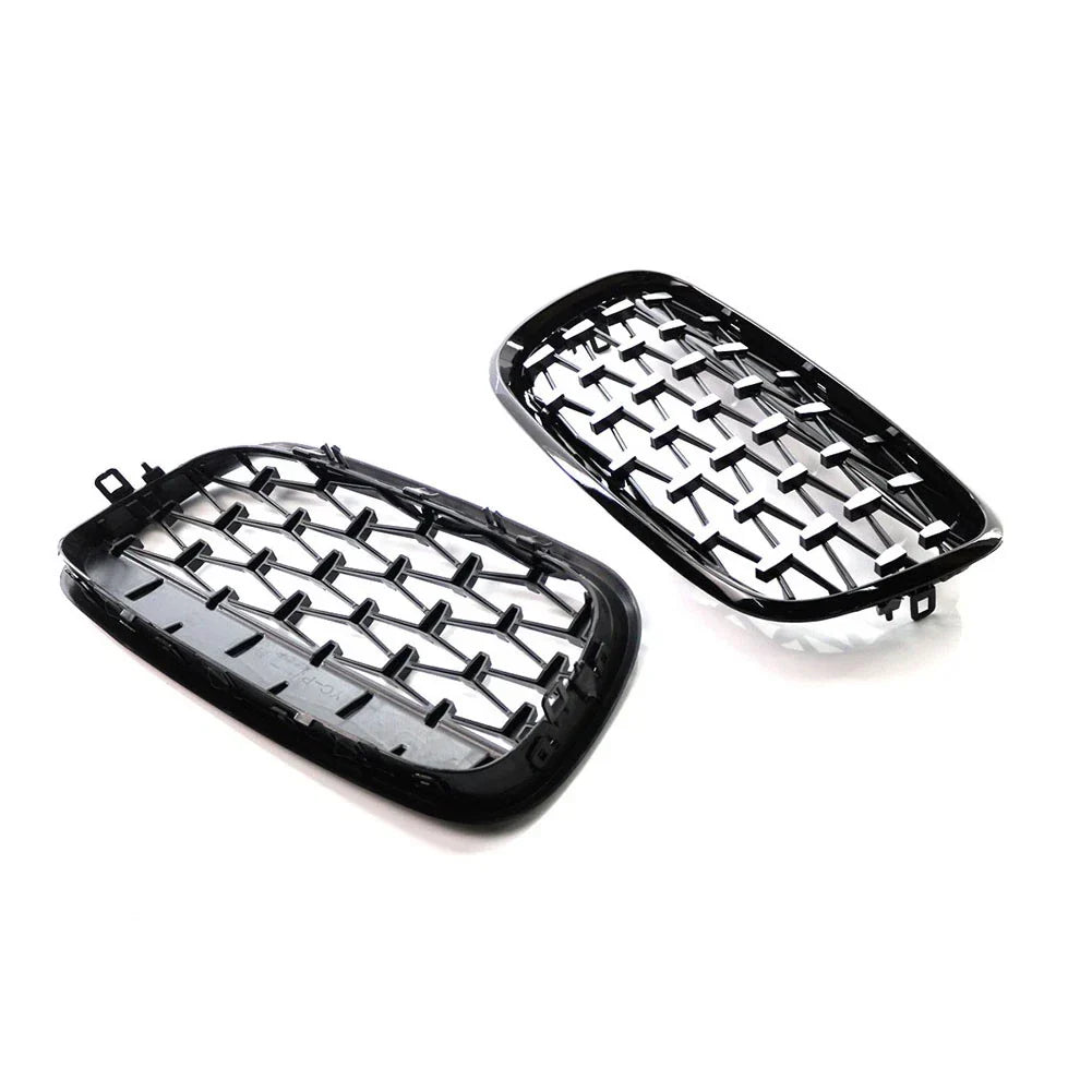 Black & Chrome Front Bumper Kidney Grille for BMW X5 E70, X6 E71 (2007-2013)