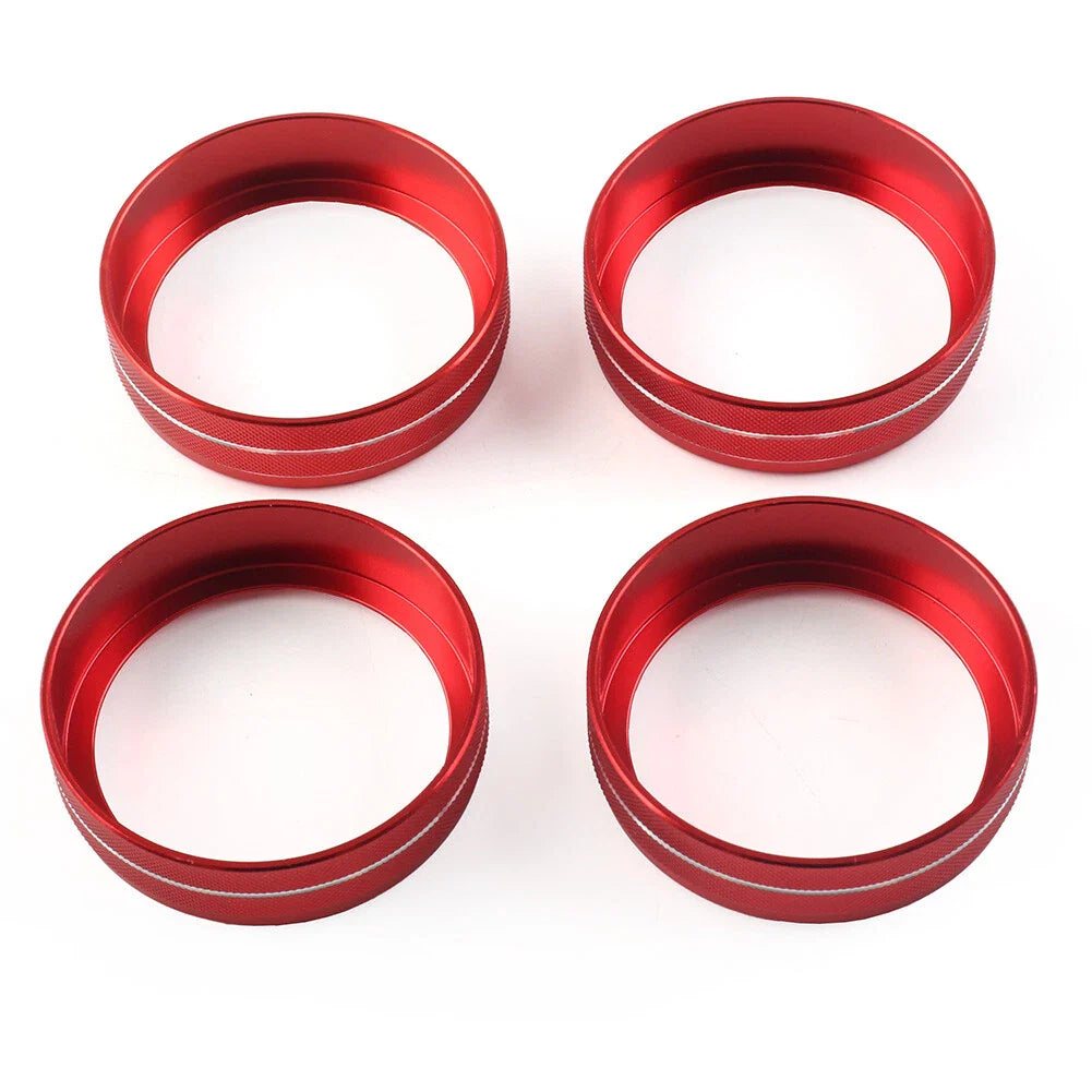 4x Air Conditioner Switch Knob Trim for Ford F150 XLT (2015-2020) Red