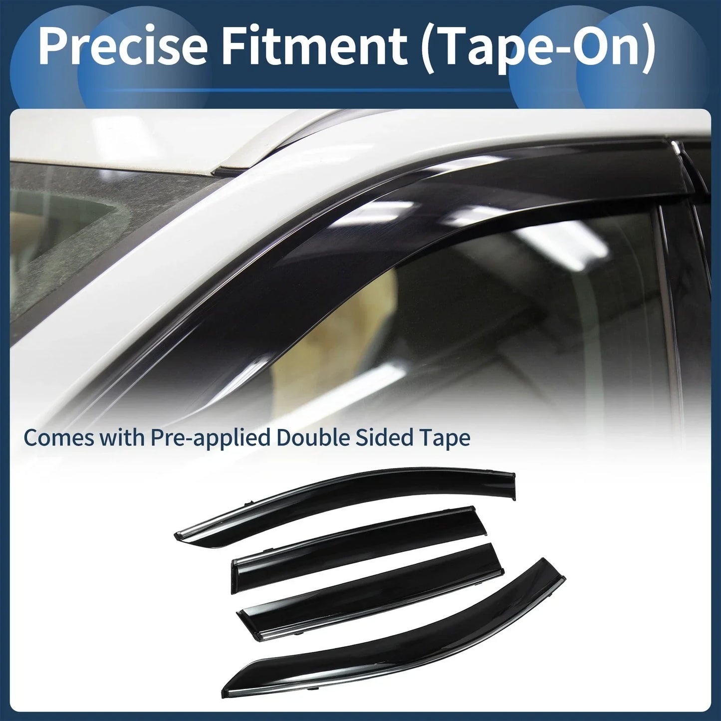 Window Deflectors for Honda CR-V 2017 Side Window Vent Visors Black 1 Set