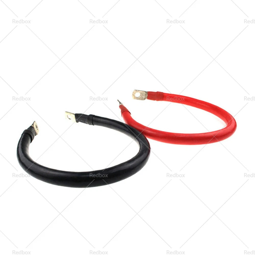 30cm 100A Battery Connector Lead DC Wire for 12V 24V Red & Black Cable