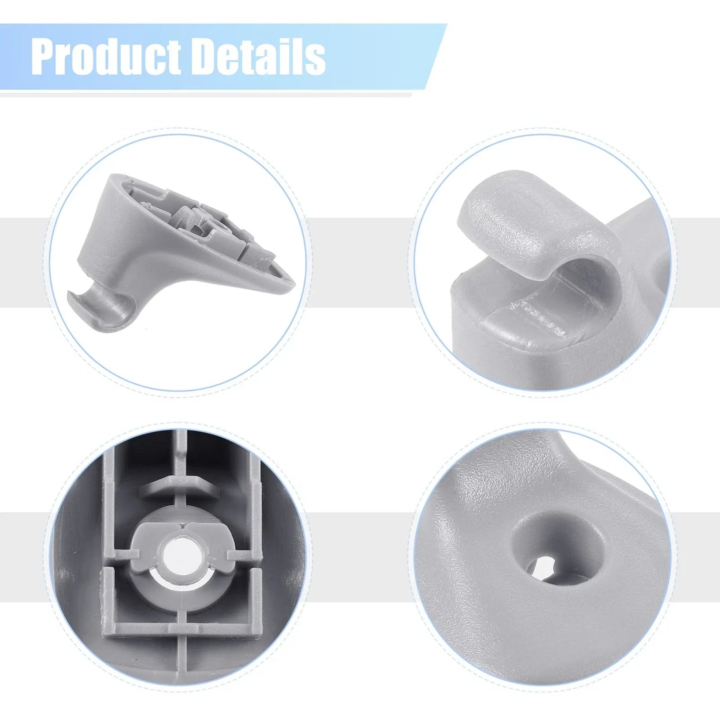 2 x Sun Visor Support Clip Retainers for Dodge Chrysler 200 (2011-2014) Gray